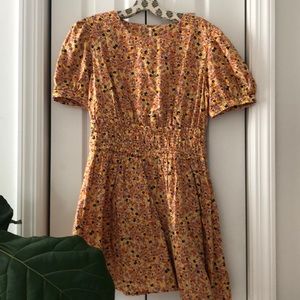 FREE PEOPLE FLORAL MINI IN YELLOW